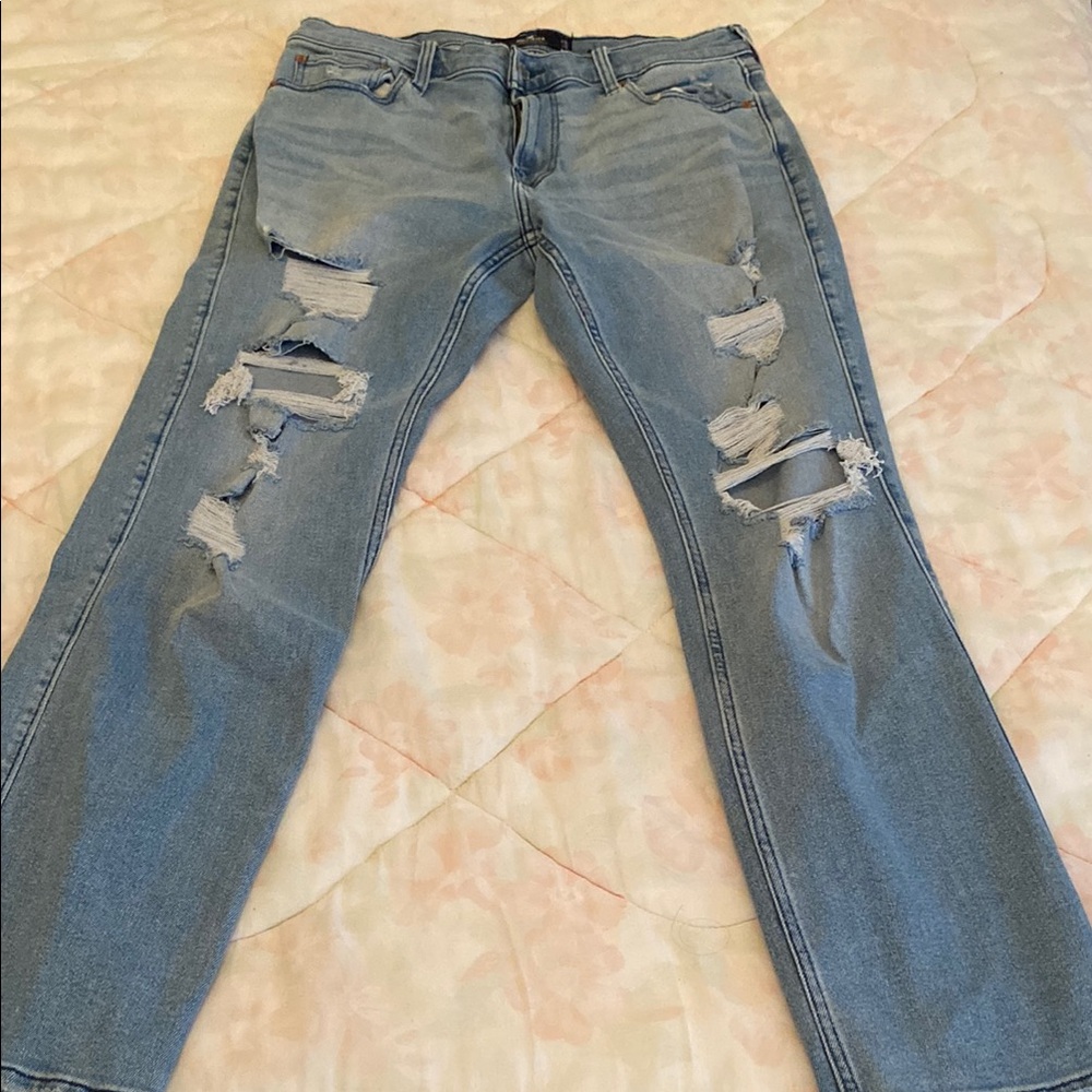 Distressed Blue Jeans